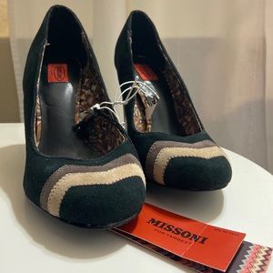 Missoni for Target heel pumps suede color block zigzag pattern